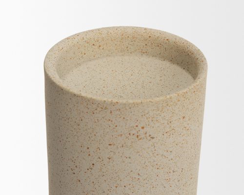 Mercana Qamra Beige Textured Metal Pillar Candle Holder - Image 6
