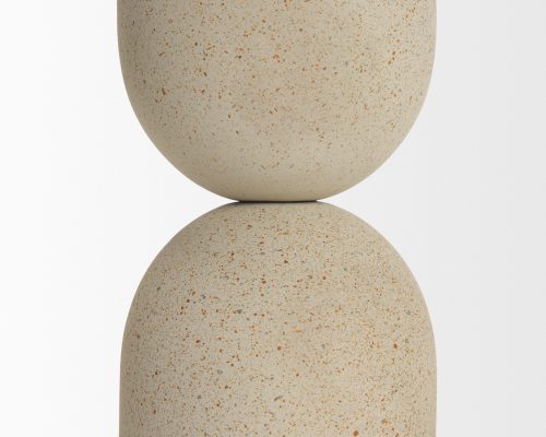 Mercana Qamra Beige Textured Metal Pillar Candle Holder - Image 7
