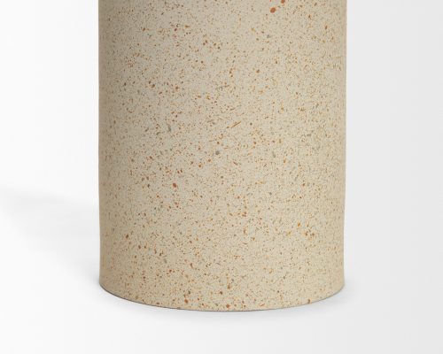 Mercana Qamra Beige Textured Metal Pillar Candle Holder - Image 8
