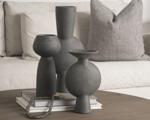 Mercana Kaz Earthy Brown Ceramic Vase - Image 3