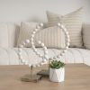 Mercana Pontchartrain White Beaded Broken Sphere Decorative Object W/ Gold Base