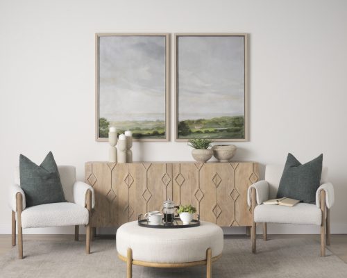 Mercana Qamra Beige Textured Metal Pillar Candle Holder