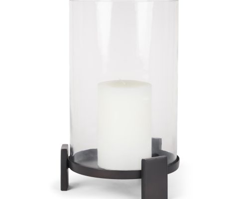 Mercana Price Metal w/ Glass Hurricane Candle Holder - Image 2