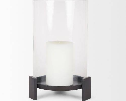 Mercana Price Metal w/ Glass Hurricane Candle Holder - Image 5