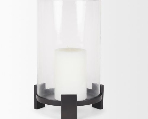Mercana Price Metal w/ Glass Hurricane Candle Holder - Image 6