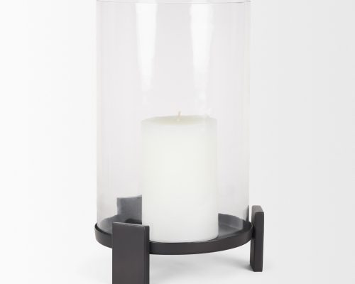 Mercana Price Metal w/ Glass Hurricane Candle Holder - Image 7