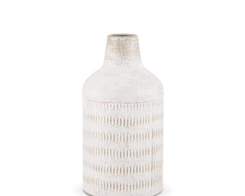 Alternative view of Mercana Tisha White W/ Terracotta Distressing Metal Vase