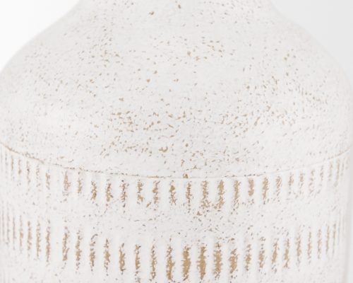 Mercana Tisha White W/ Terracotta Distressing Metal Vase - Image 8