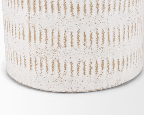 Mercana Tisha White W/ Terracotta Distressing Metal Vase - Image 9