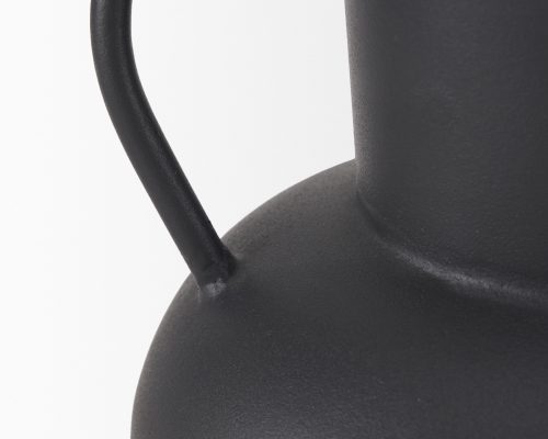 Mercana Tasya Matte Black w/ Handles Metal Vase - Image 8