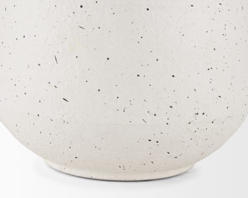 Mercana Treva White w/ Black Speckles Metal Vase - Image 10