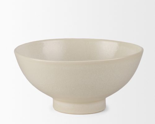 Mercana Tyren Cream Glazed Decorative Round Ceramic Bowl - Image 5