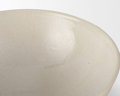 Mercana Tyren Cream Glazed Decorative Round Ceramic Bowl - Image 6