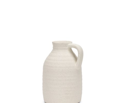 Alternative view of Mercana Tyrus Textured Matte White w/ Speckling Ceramic Vase