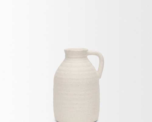Mercana Tyrus Textured Matte White w/ Speckling Ceramic Vase - Image 5