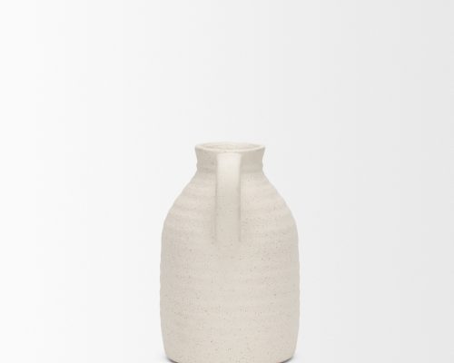 Mercana Tyrus Textured Matte White w/ Speckling Ceramic Vase - Image 6