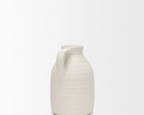 Mercana Tyrus Textured Matte White w/ Speckling Ceramic Vase - Image 7