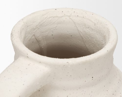 Mercana Tyrus Textured Matte White w/ Speckling Ceramic Vase - Image 8