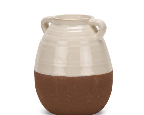 Mercana Tryna Beige w/ Matte Brown Ceramic Vase - Image 2