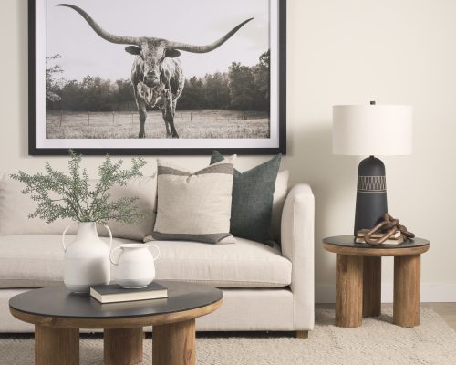 Mercana Treva White w/ Black Speckles Metal Vase