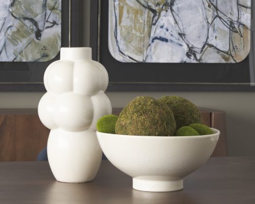 Mercana Tyren Cream Glazed Decorative Round Ceramic Bowl