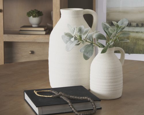 Mercana Tyrus Textured Matte White w/ Speckling Ceramic Vase