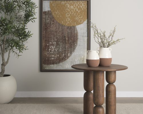 Mercana Tryna Beige w/ Matte Brown Ceramic Vase - Image 3