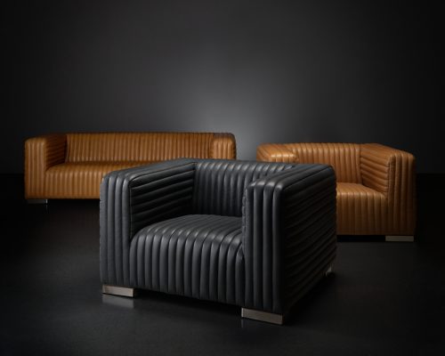 Mercana Ricciardo Leather Three Seater Sofa 82.5L x 38.5W x 26.5H - Image 3