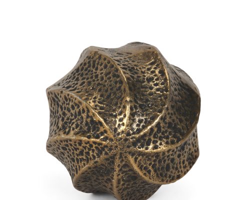 Alternative view of Mercana Imani Sculptural Textured Antiqued Gold Metal Decorative Orb Object