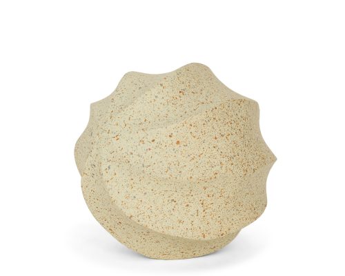 Mercana Imani Small Sculptural Textured Beige Metal Decorative Orb Object - Image 2