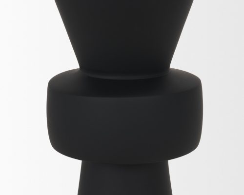 Mercana Odilia Smooth Matte Black Metal Geometric Pillar Candle Holder - Image 8