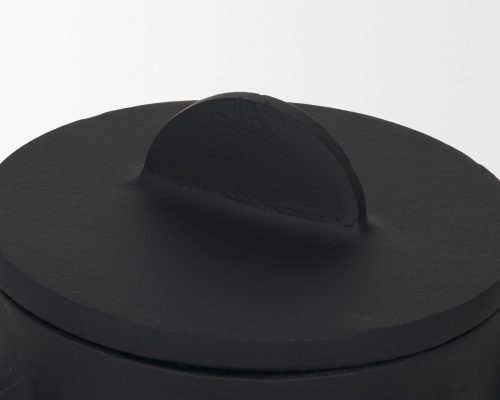 Mercana Deacon Matte Black Metal Canister with Sculptural Handles - Image 10