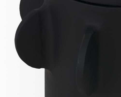 Mercana Deacon Matte Black Metal Canister with Sculptural Handles - Image 11