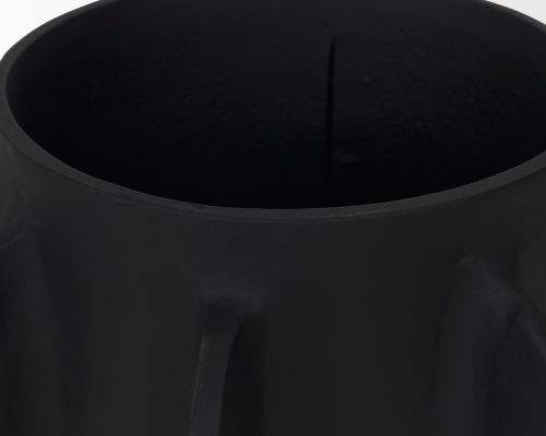 Mercana Deacon Matte Black Metal Canister with Sculptural Handles - Image 12