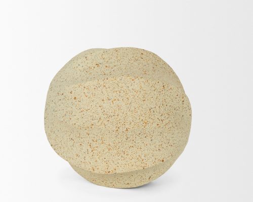Mercana Imani Small Sculptural Textured Beige Metal Decorative Orb Object - Image 4