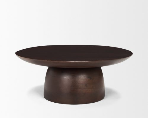 Mercana Sadira Mid-Dark Brown Solid Wood Round Riser - Image 3