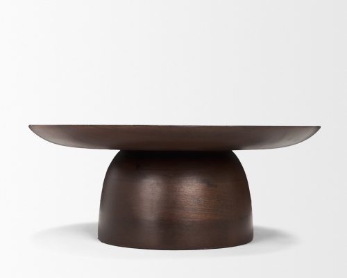 Mercana Sadira Mid-Dark Brown Solid Wood Round Riser - Image 4