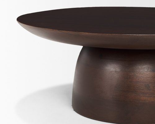 Mercana Sadira Mid-Dark Brown Solid Wood Round Riser - Image 7