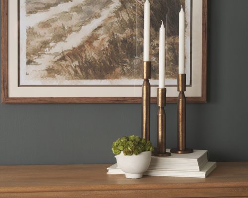 Mercana Declan Cast Metal Taper Candle Holder