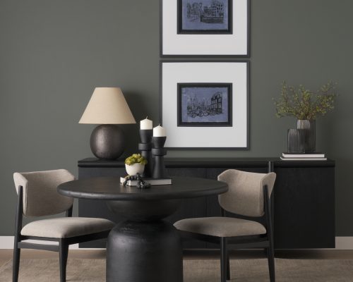 Mercana Odilia Smooth Matte Black Metal Geometric Pillar Candle Holder - Image 3