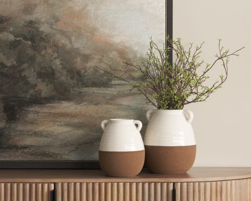 Mercana Tryna Beige w/ Matte Brown Ceramic Vase - Image 5