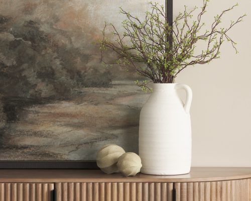 Mercana Imani Small Sculptural Textured Beige Metal Decorative Orb Object