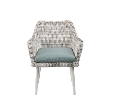 Alternative view of Acme Tashay 3Pc Patio Bistro Set Green Fabric & Beige Wicker
