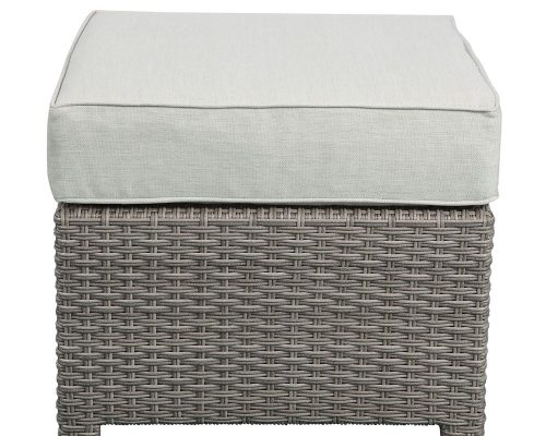 Acme Salena Patio Sofa w/2 Pillows & Ottoman Beige Fabric & Gray Wicker - Image 3