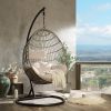 Acme Vasant Single Hanging Chair Fabric & Wicker