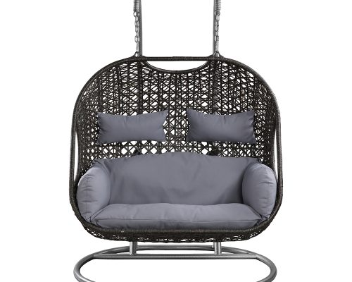 Acme Vasant Double Hanging Chair Fabric & Wicker - Image 5