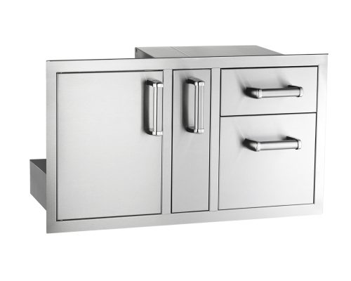 Fire Magic Flush Access Door with Platter Storage & Double Drawer