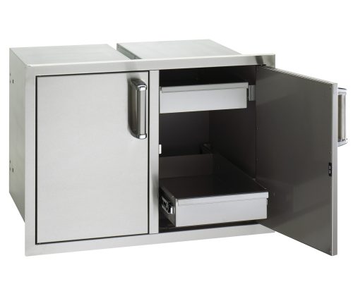 Fire Magic Flush Double Doors with Dual Drawers