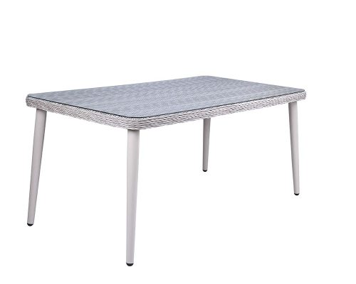 Alternative view of Acme Jenneva 7Pc Patio Dining Set Night Green Fabric & Gray Finish