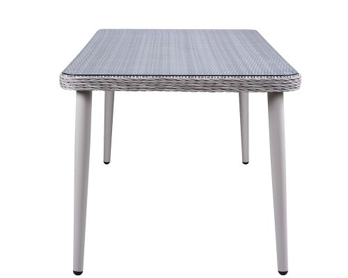 Acme Jenneva 7Pc Patio Dining Set Night Green Fabric & Gray Finish - Image 4